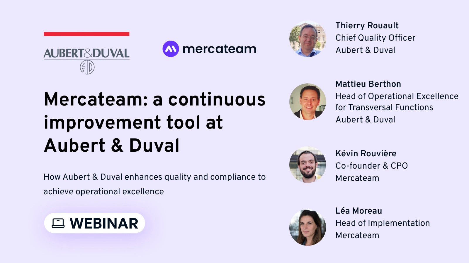 Replay Webinar Mercateam und Aubert et Duval Qualität Compliance