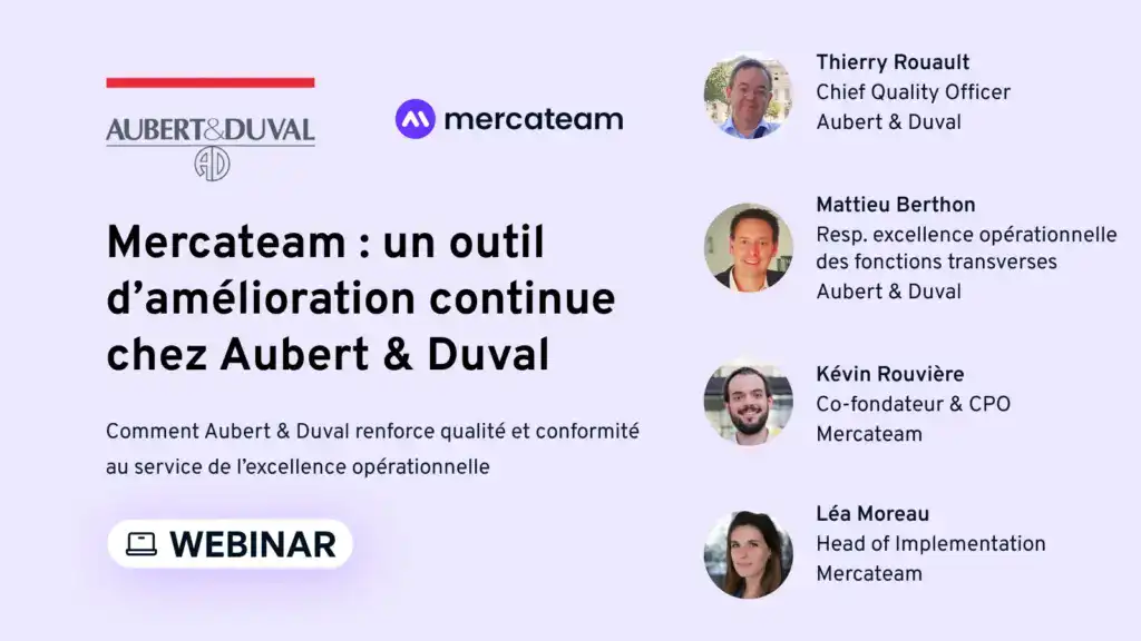 Replay webinar Mercateam et Aubert et Duval qualité conformité