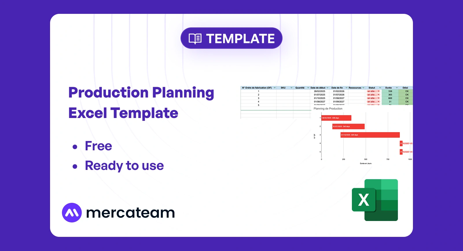 mercateam Vorlage für Produktionsplanung Excel kostenlos